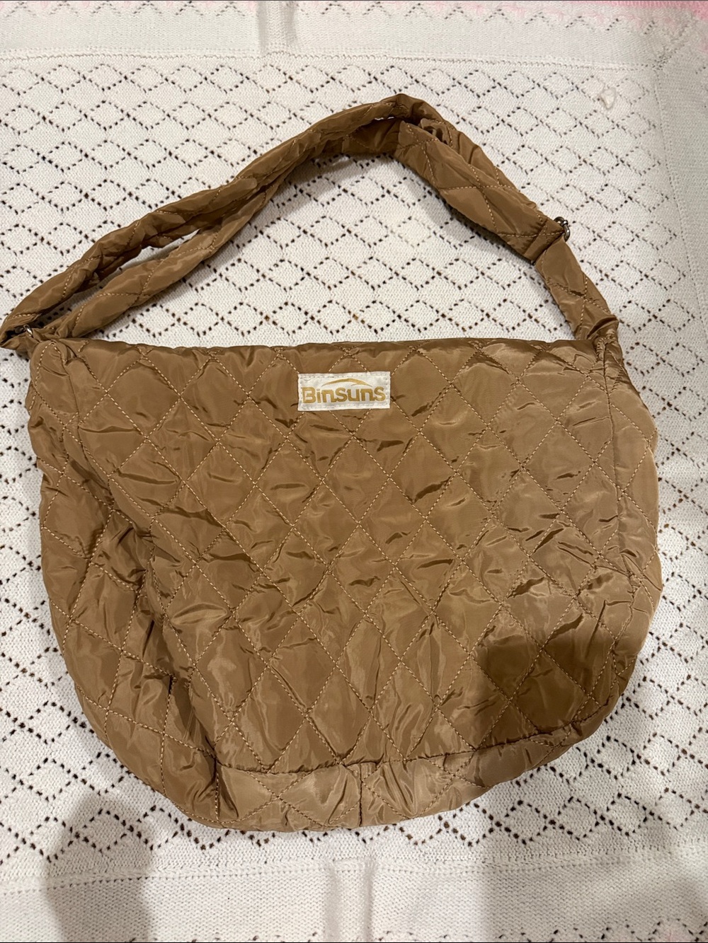 Quilted Shoulder Bag in Tan